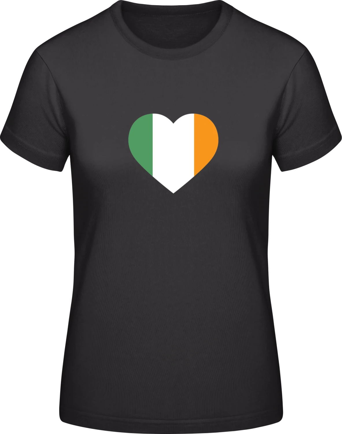 Ireland Heart - Black #E190 women T-Shirt - Front