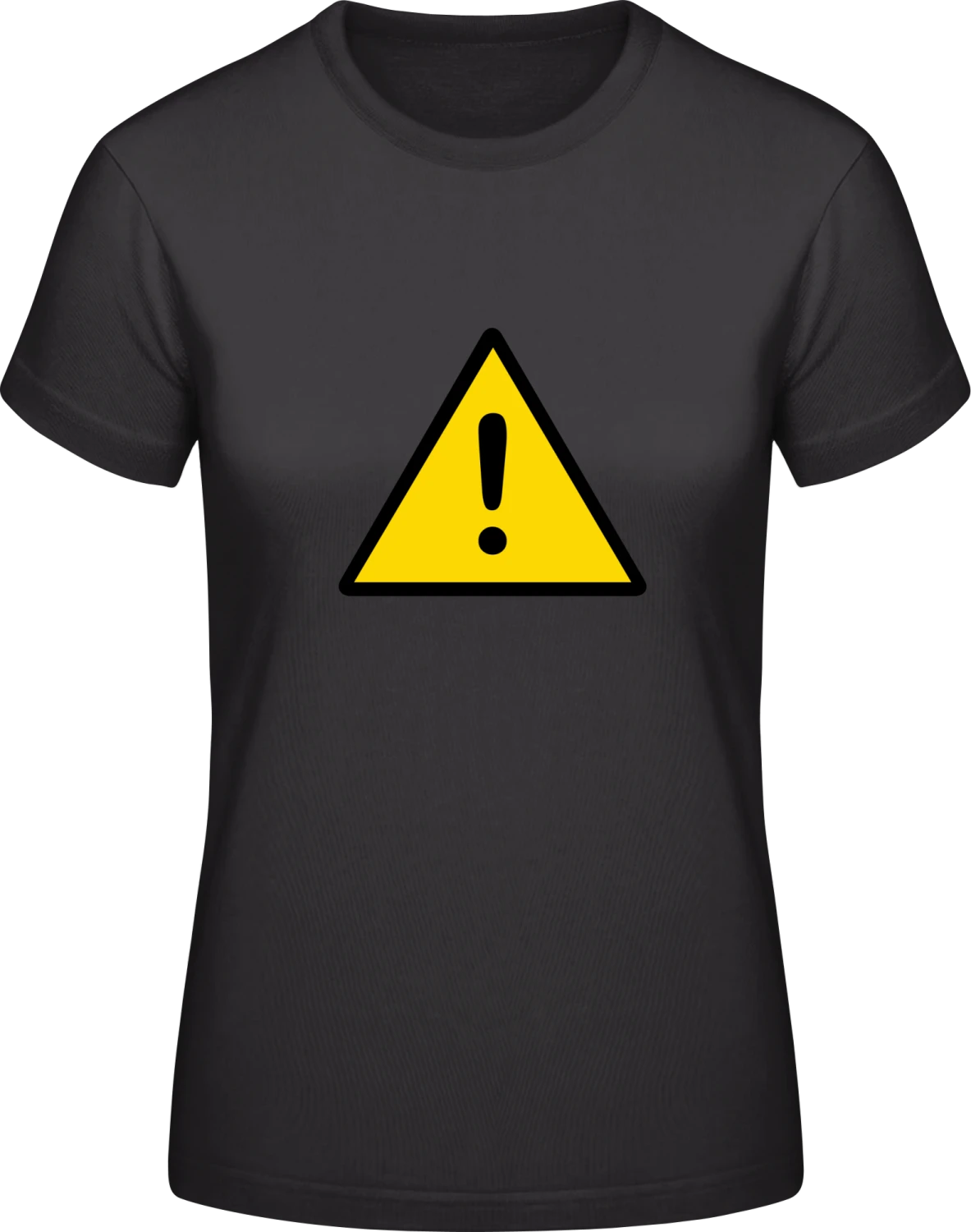 Warning Exclamation - Black #E190 women T-Shirt - Front