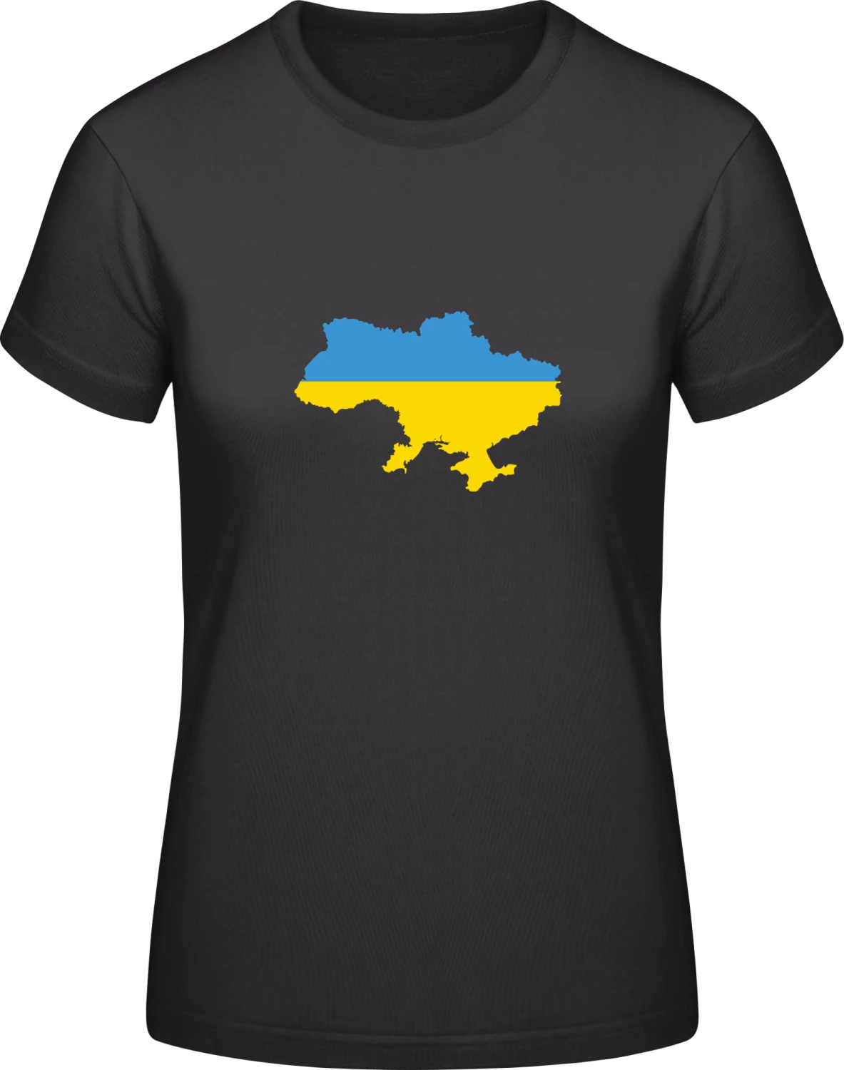 Ukraine Map - Black #E190 women T-Shirt - Front