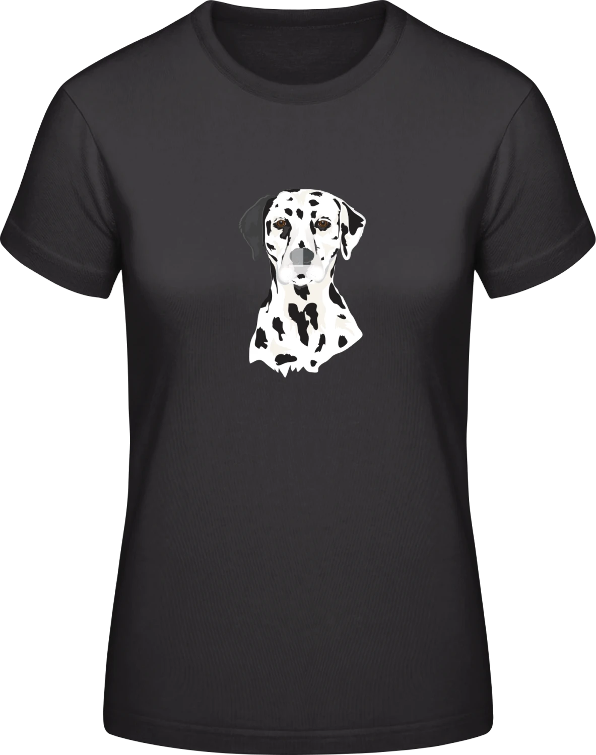 Dalmatian Head Realistic - Black #E190 women T-Shirt - Front