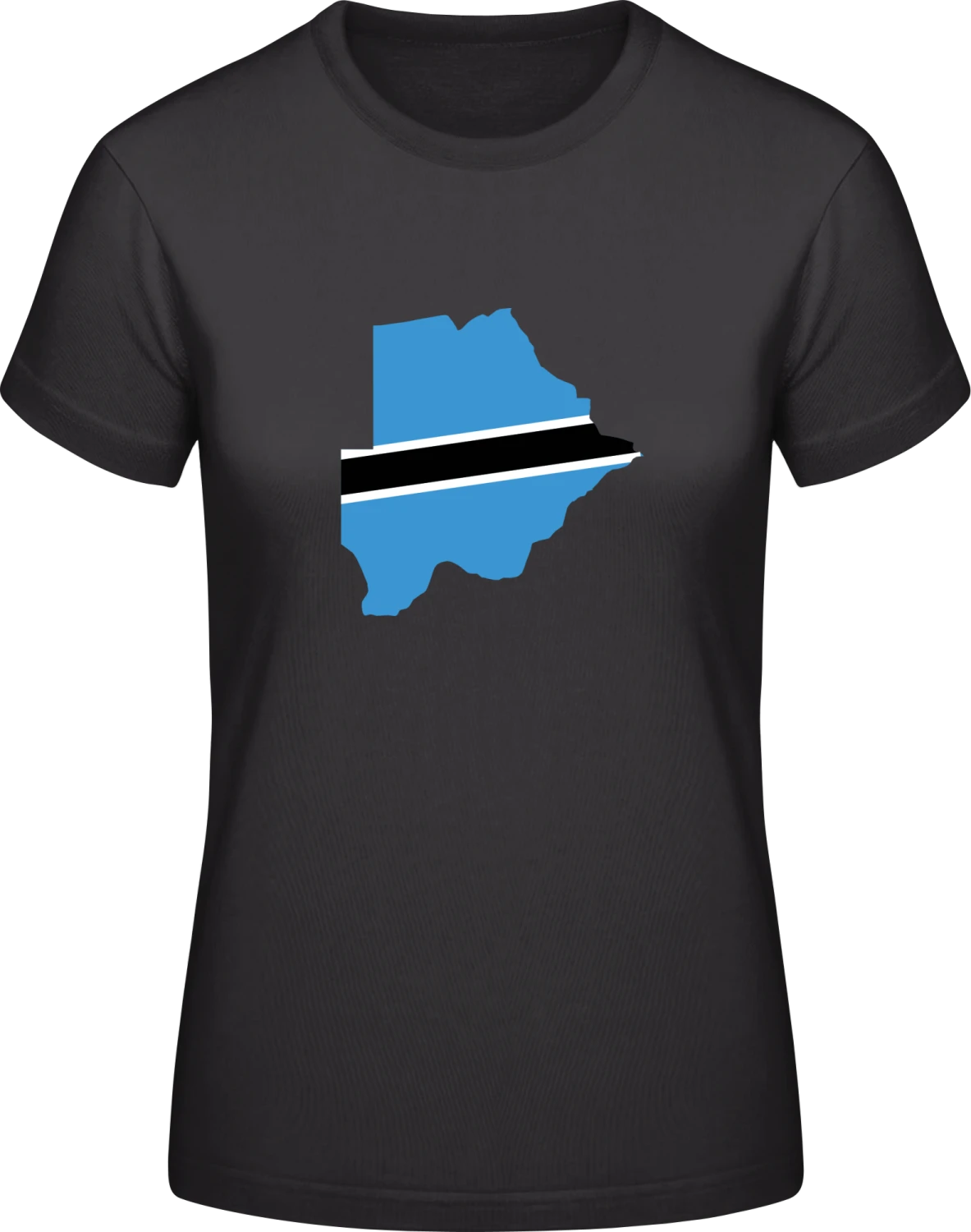 Botsuana Map - Black #E190 women T-Shirt - Front