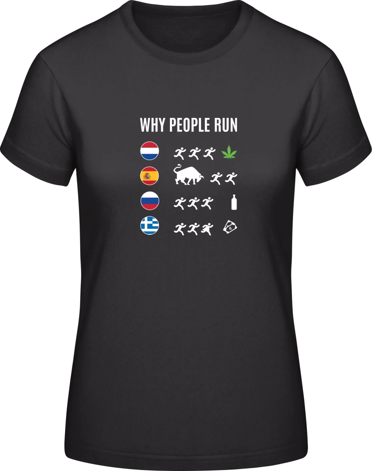 Why People Run Part 2 - Black #E190 women T-Shirt - Front