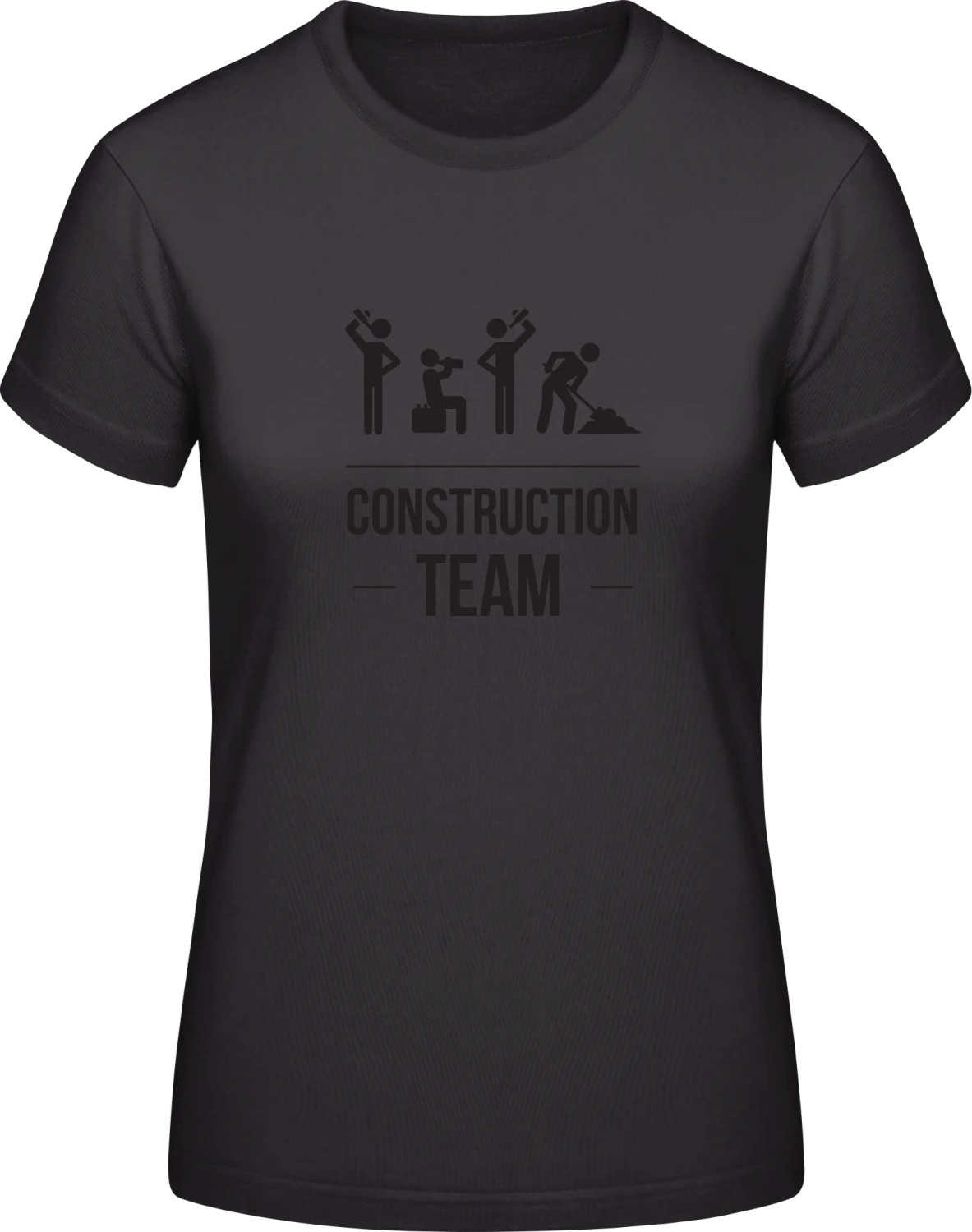 Construction Team - Black #E190 women T-Shirt - Front