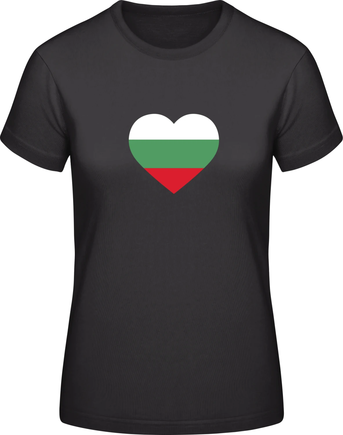 Bulgaria Heart - Black #E190 women T-Shirt - Front