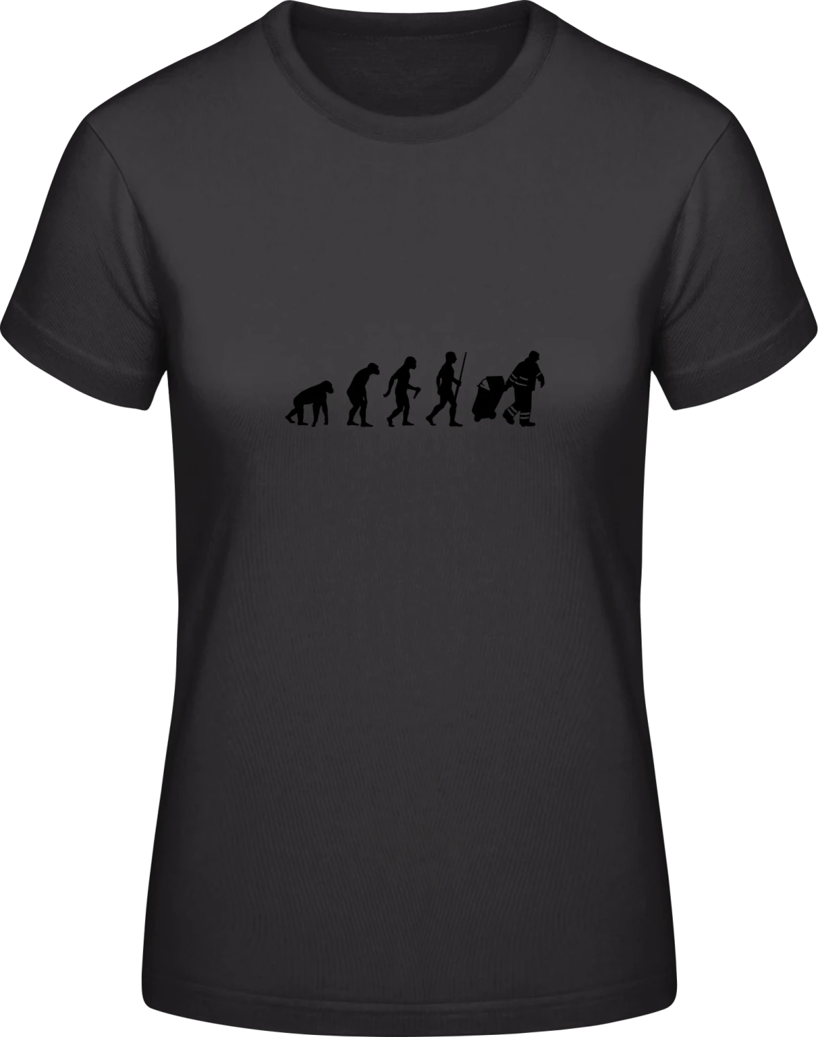 Garbage Man Evolution - Black #E190 women T-Shirt - Front