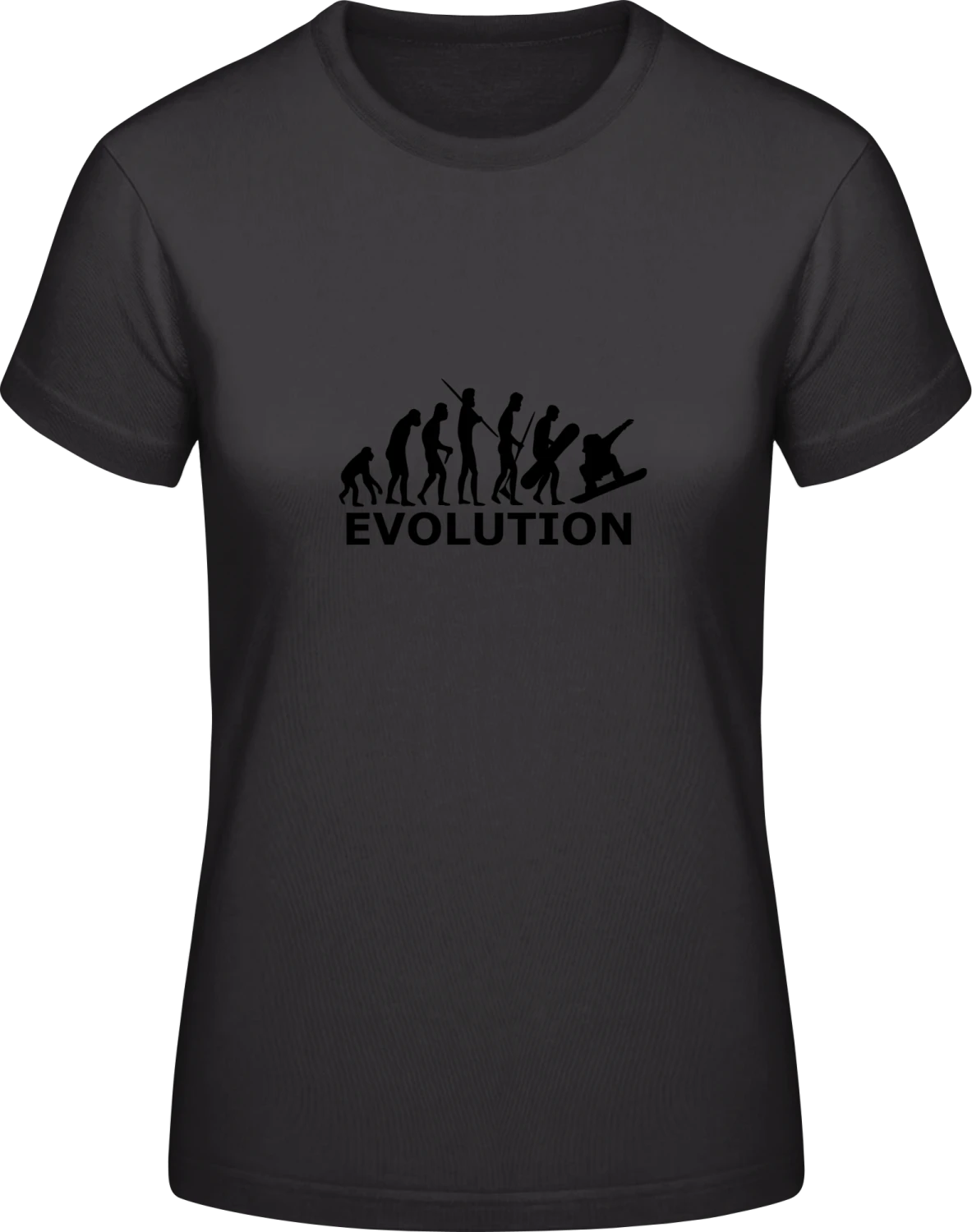 Snowboard Evolution - Black #E190 women T-Shirt - Front