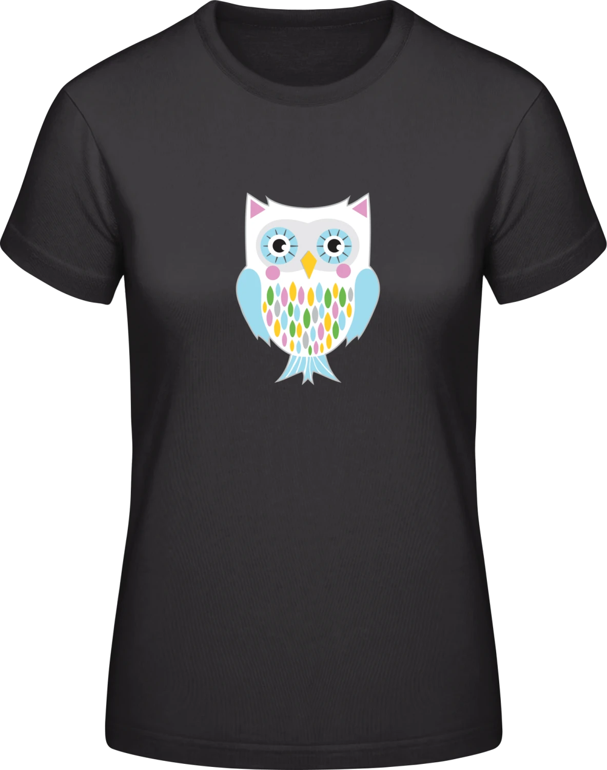 Owl Artful - Black #E190 women T-Shirt - Front