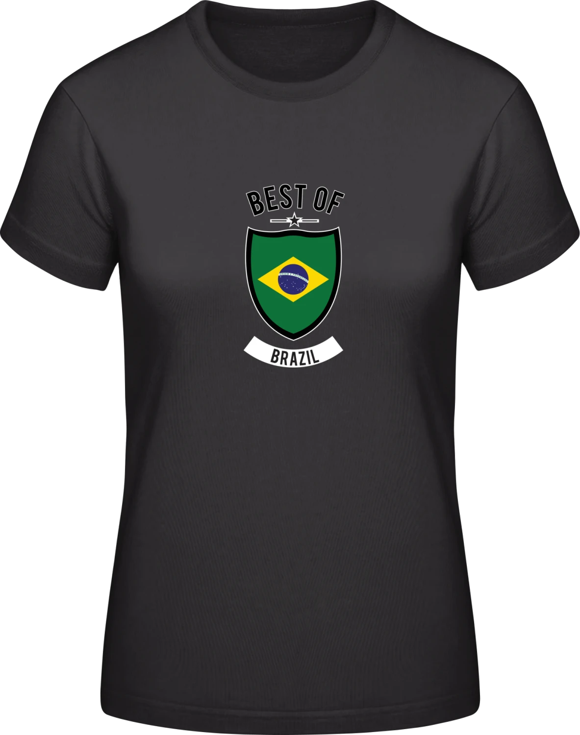 Best of Brazil - Black #E190 women T-Shirt - Front