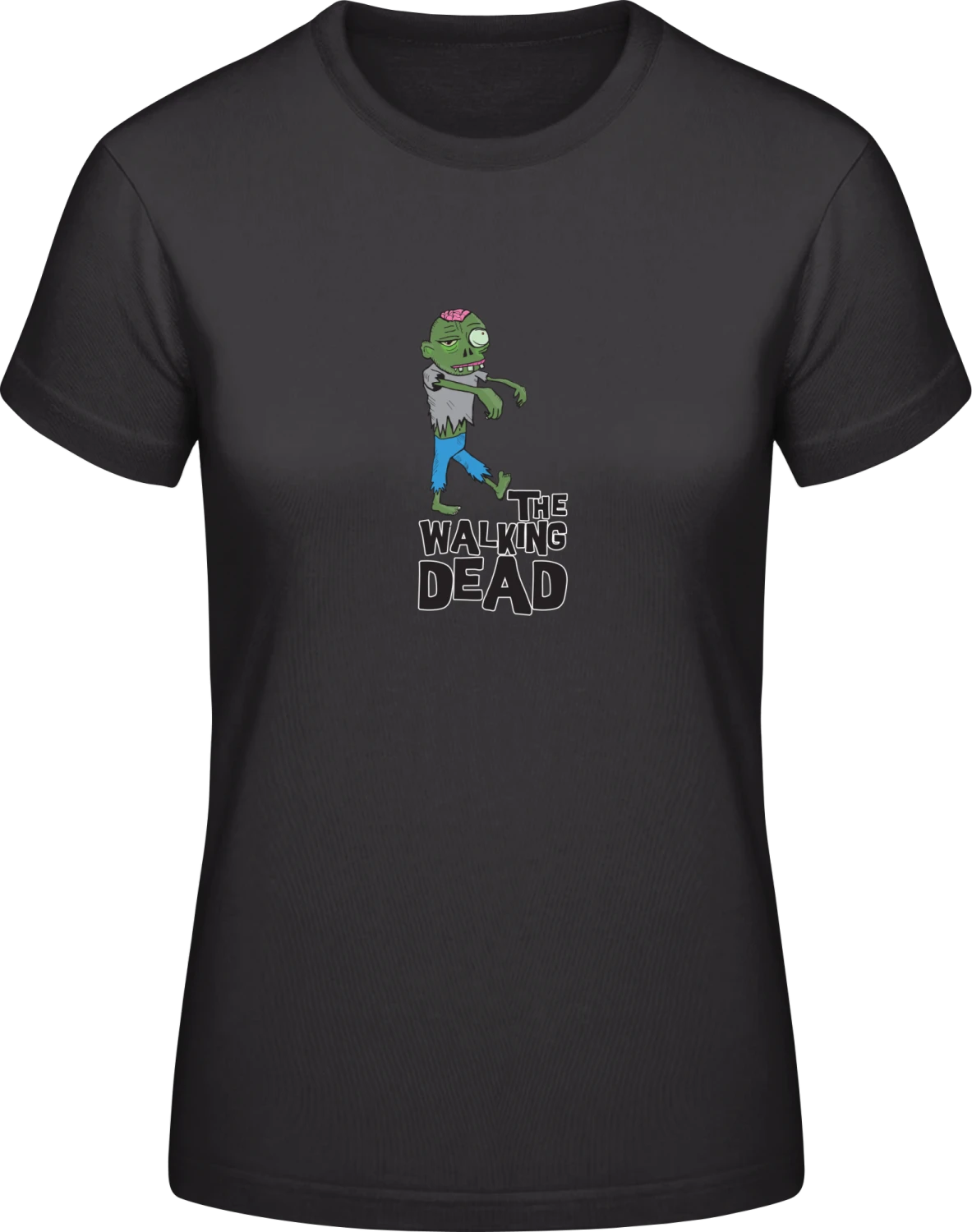 Green Zombie The Walking Dead - Black #E190 women T-Shirt - Front