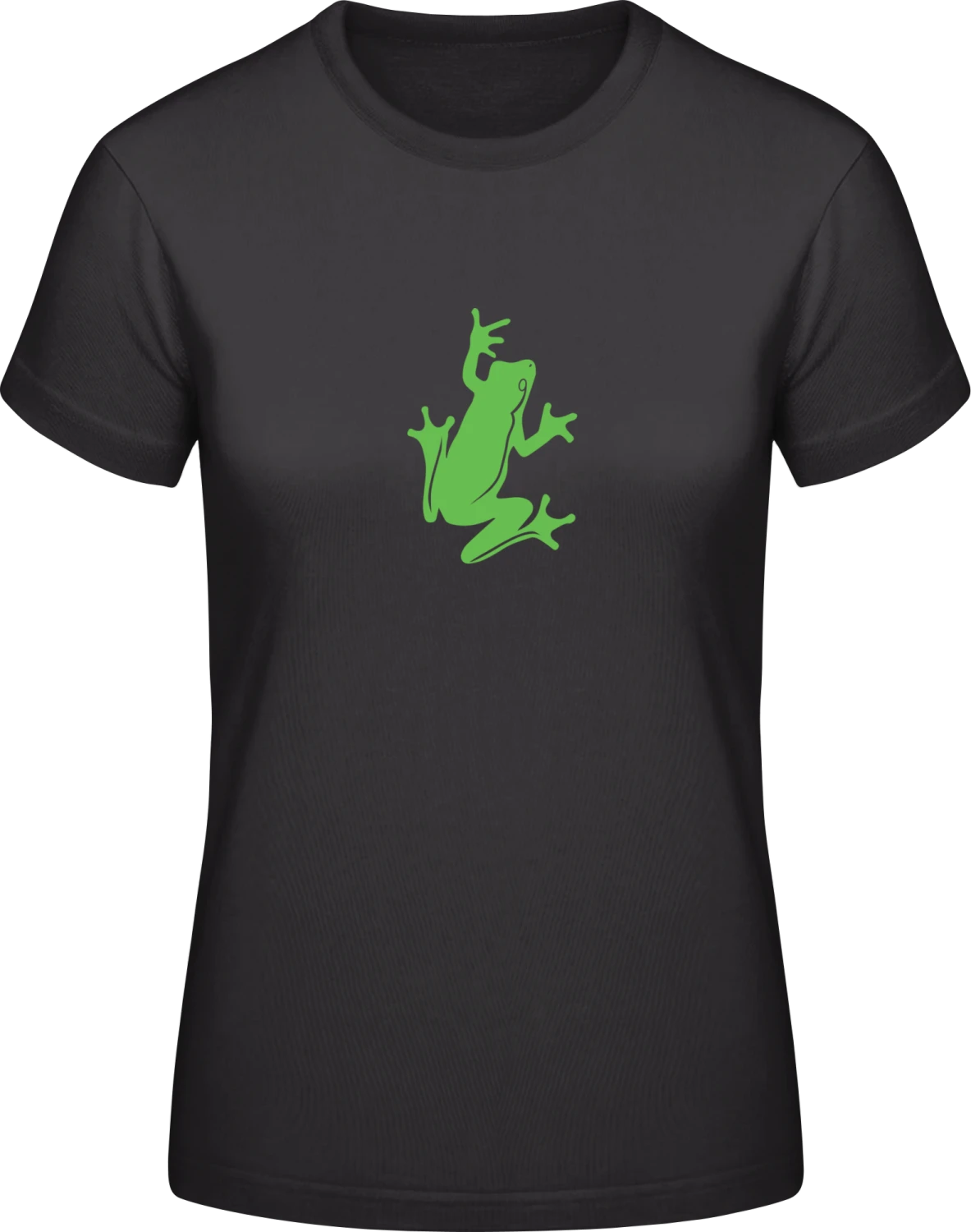 Frog Illustration - Black #E190 women T-Shirt - Front