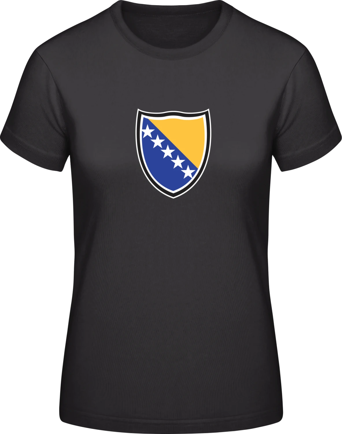 Bosnia Shield - Black #E190 women T-Shirt - Front