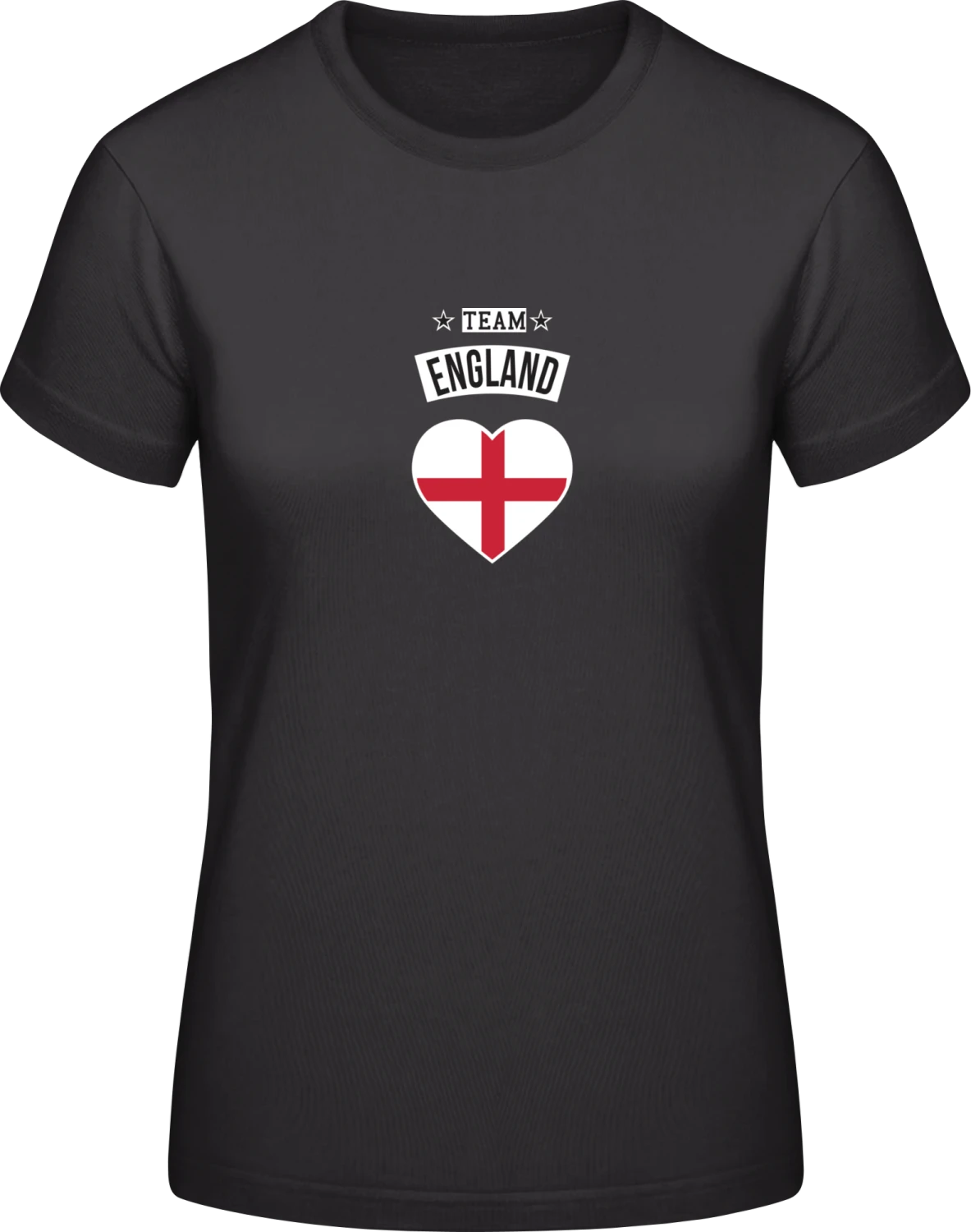 Team England Heart - Black #E190 women T-Shirt - Front