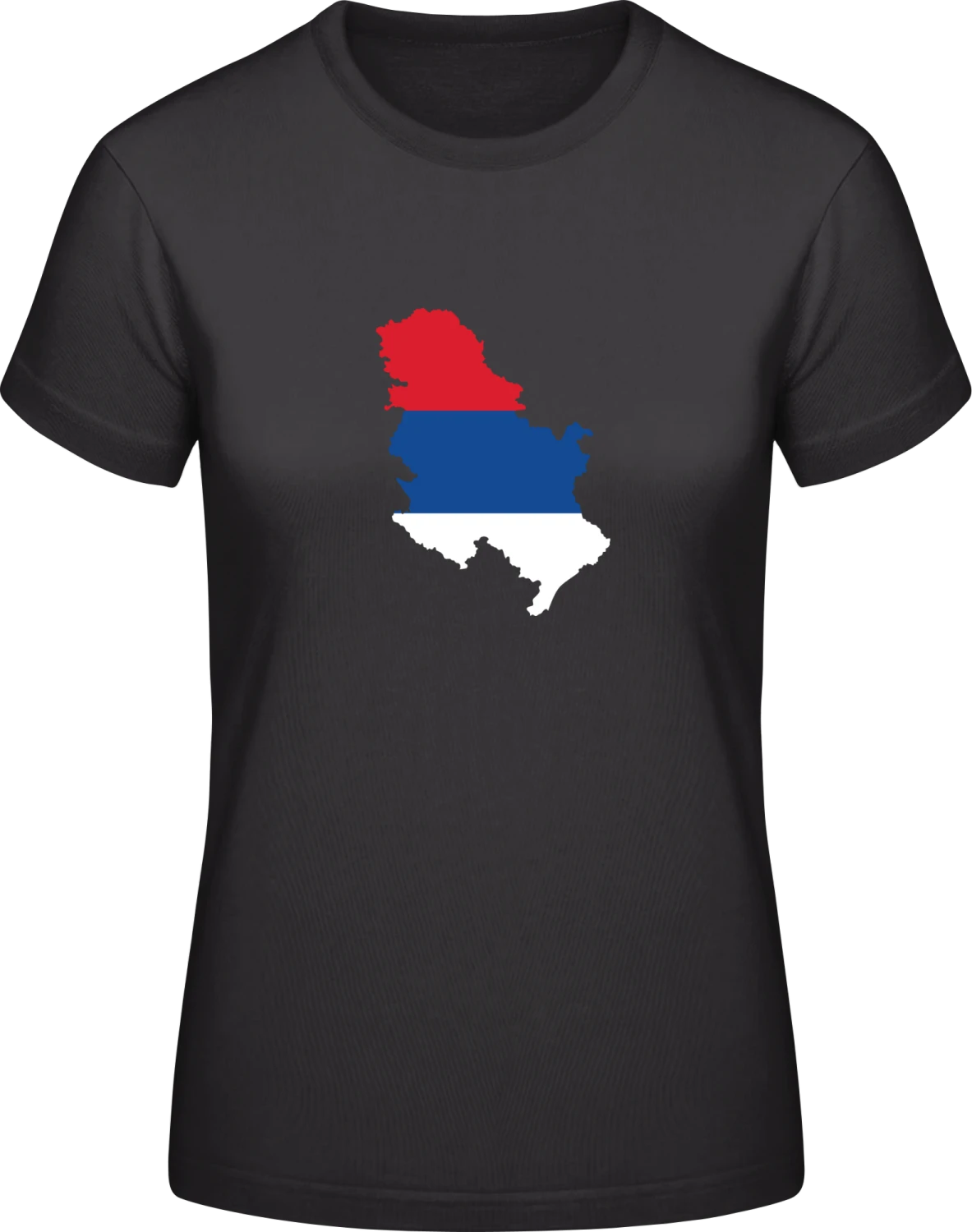 Serbia Map - Black #E190 women T-Shirt - Front