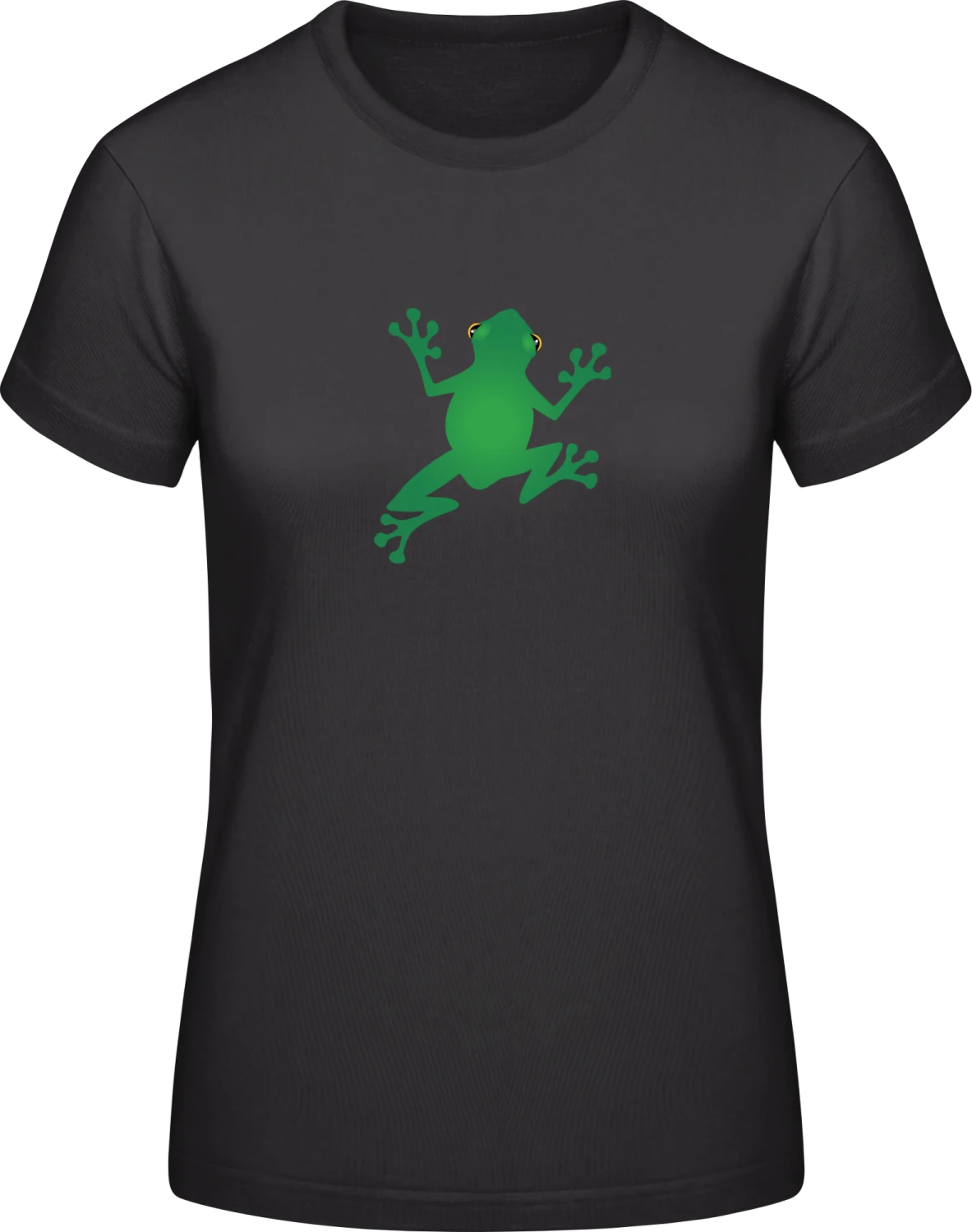 Green Frog - Black #E190 women T-Shirt - Front