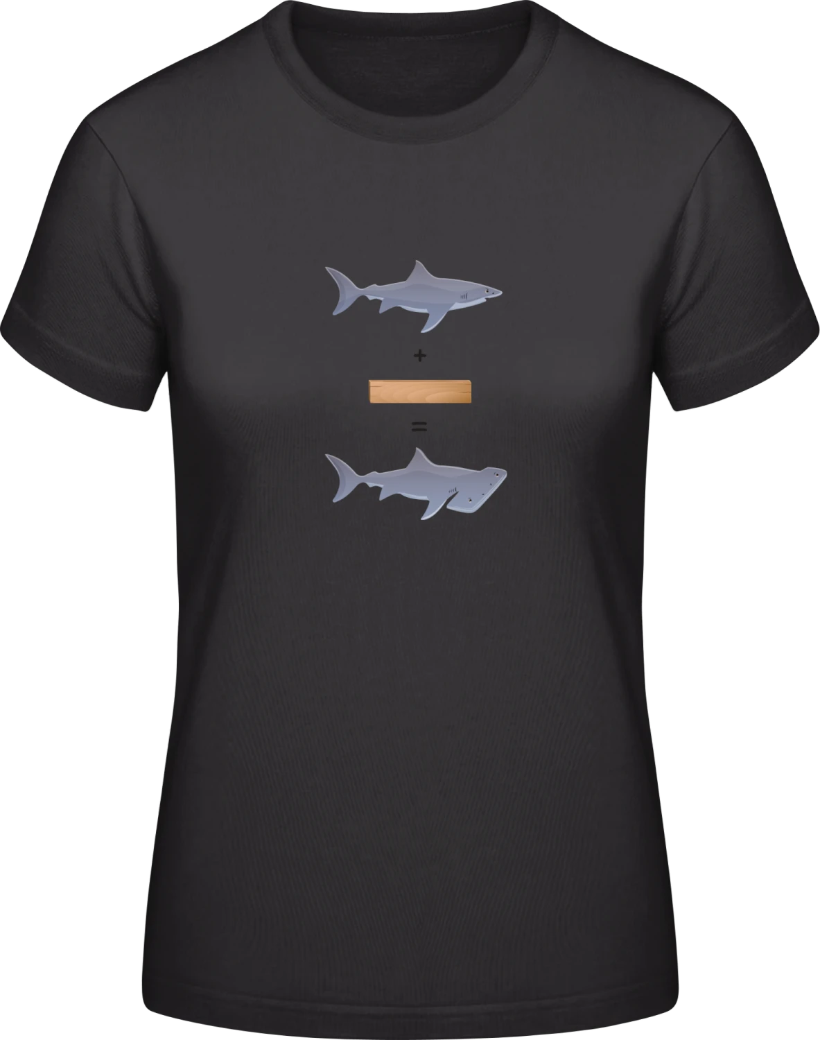 The Shark Story - Black #E190 women T-Shirt - Front