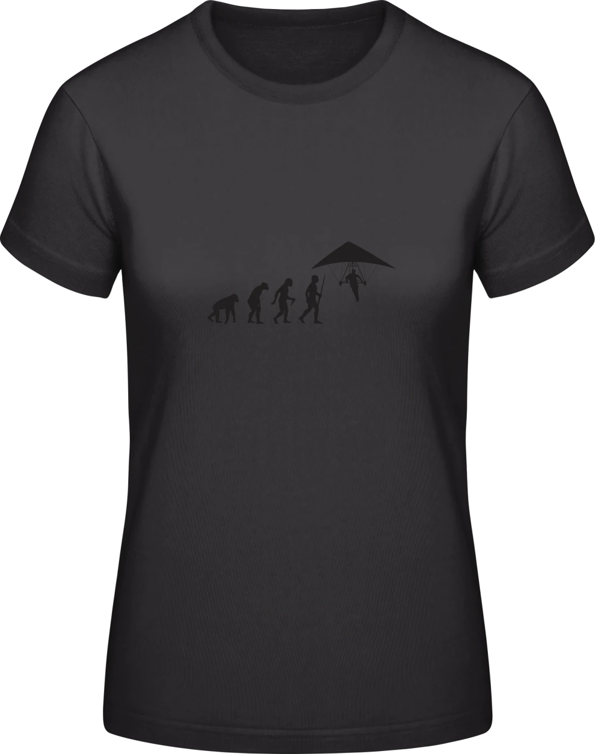 Hanggliding Evolution - Black #E190 women T-Shirt - Front