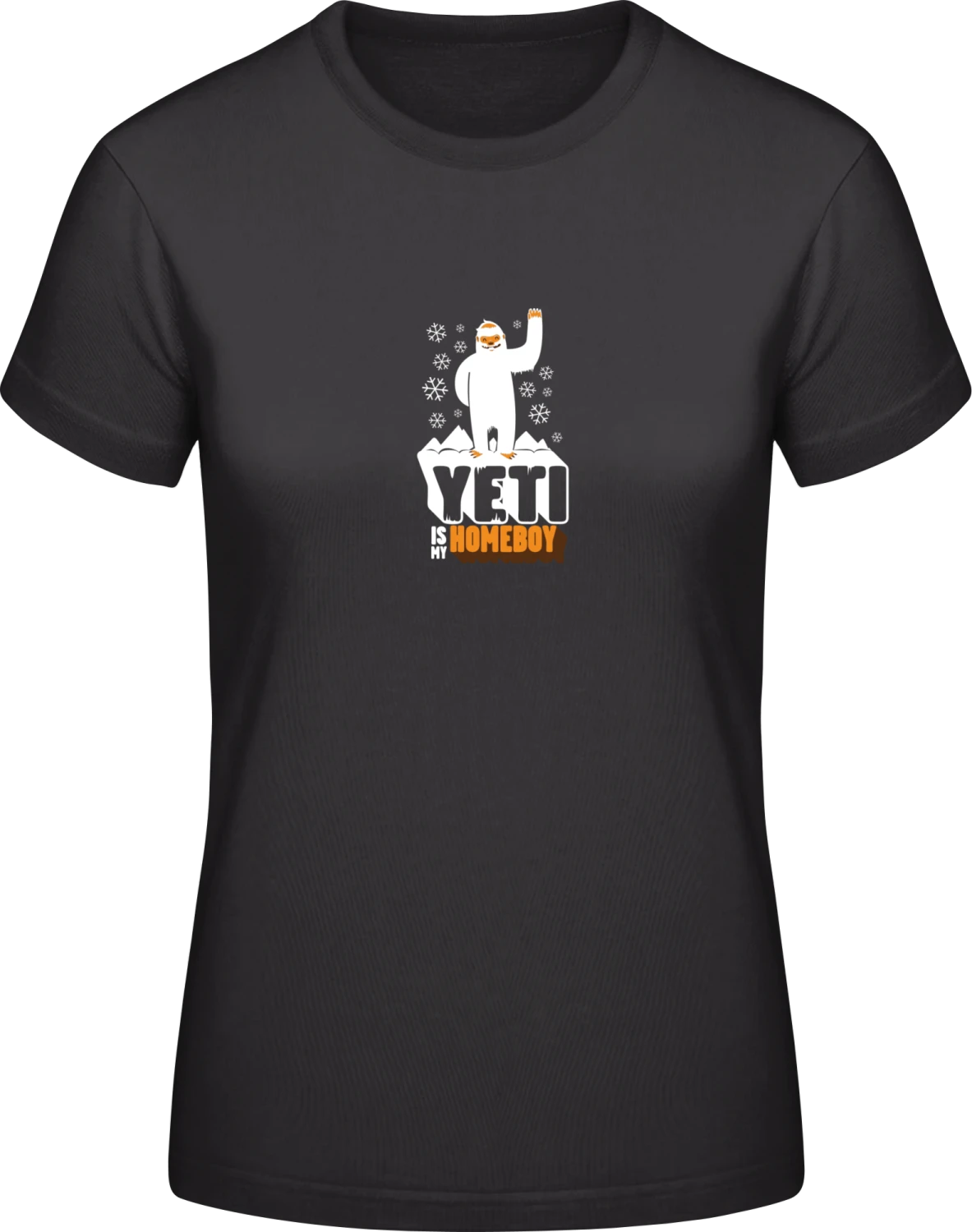 Yeti - Black #E190 women T-Shirt - Front