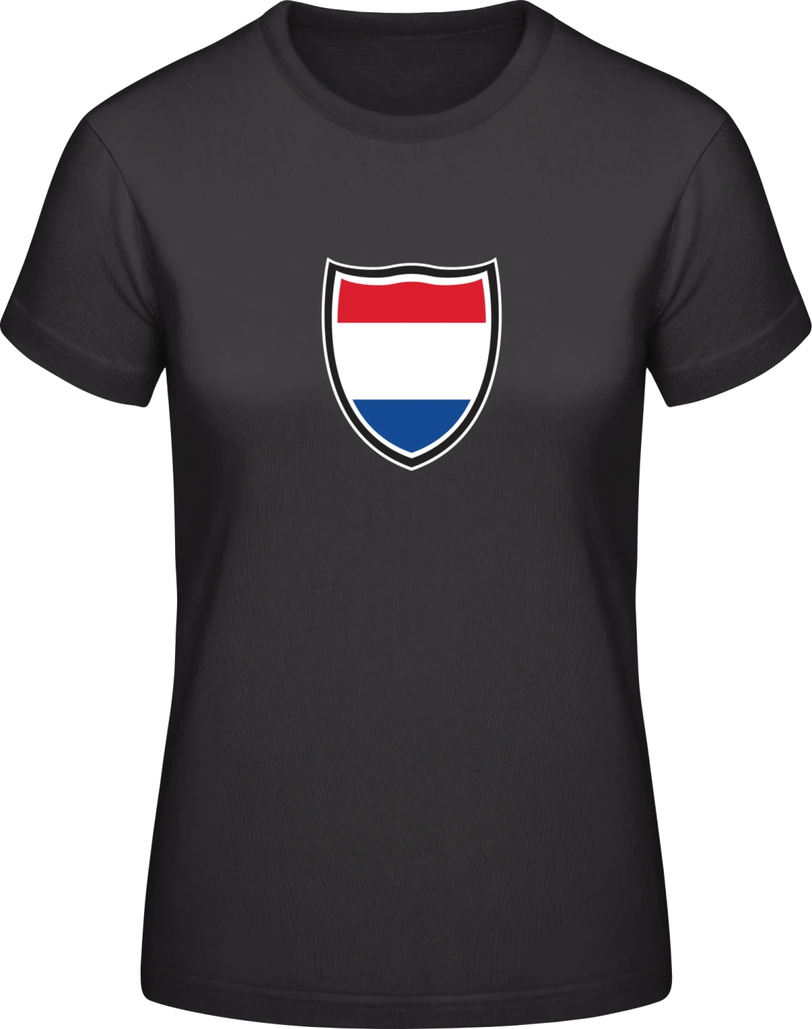 Netherlands Shield Flag - Black #E190 women T-Shirt - Front