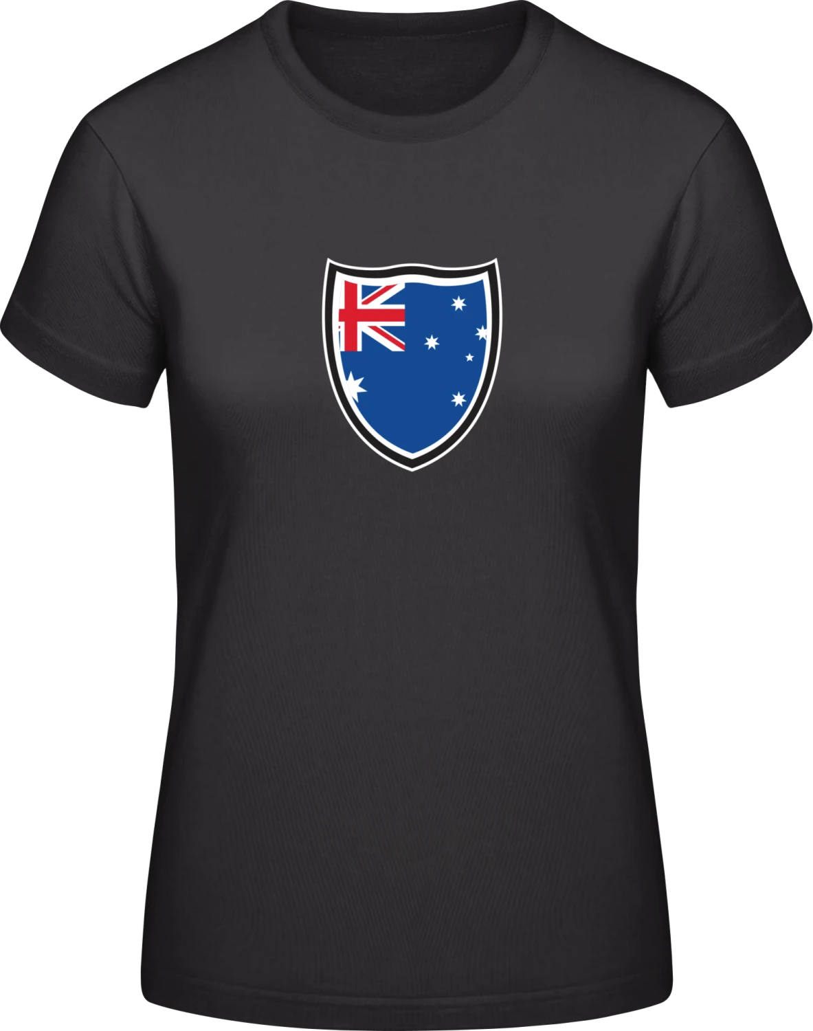 Australia Shield Flag - Black #E190 women T-Shirt - Front