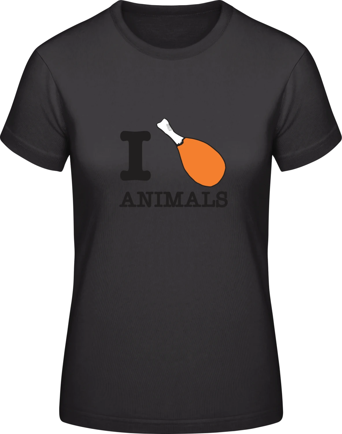 I Heart Animals - Black #E190 women T-Shirt - Front