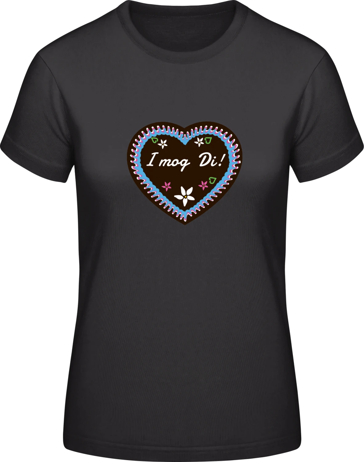 I mog di Lebkuchen - Black #E190 women T-Shirt - Front