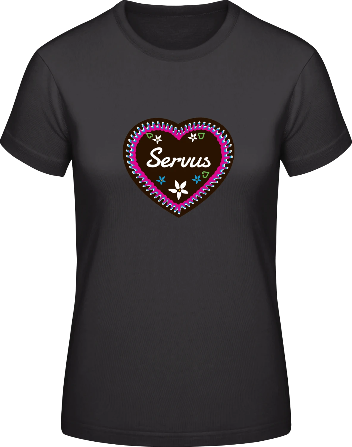 Servus Lebkuchenherz - Black #E190 women T-Shirt - Front