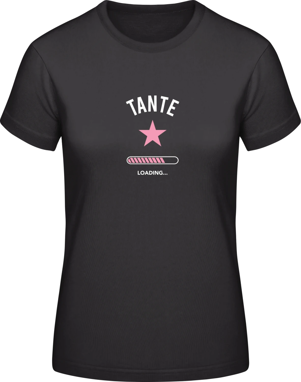 Werdende Tante Loading - Black #E190 women T-Shirt - Front