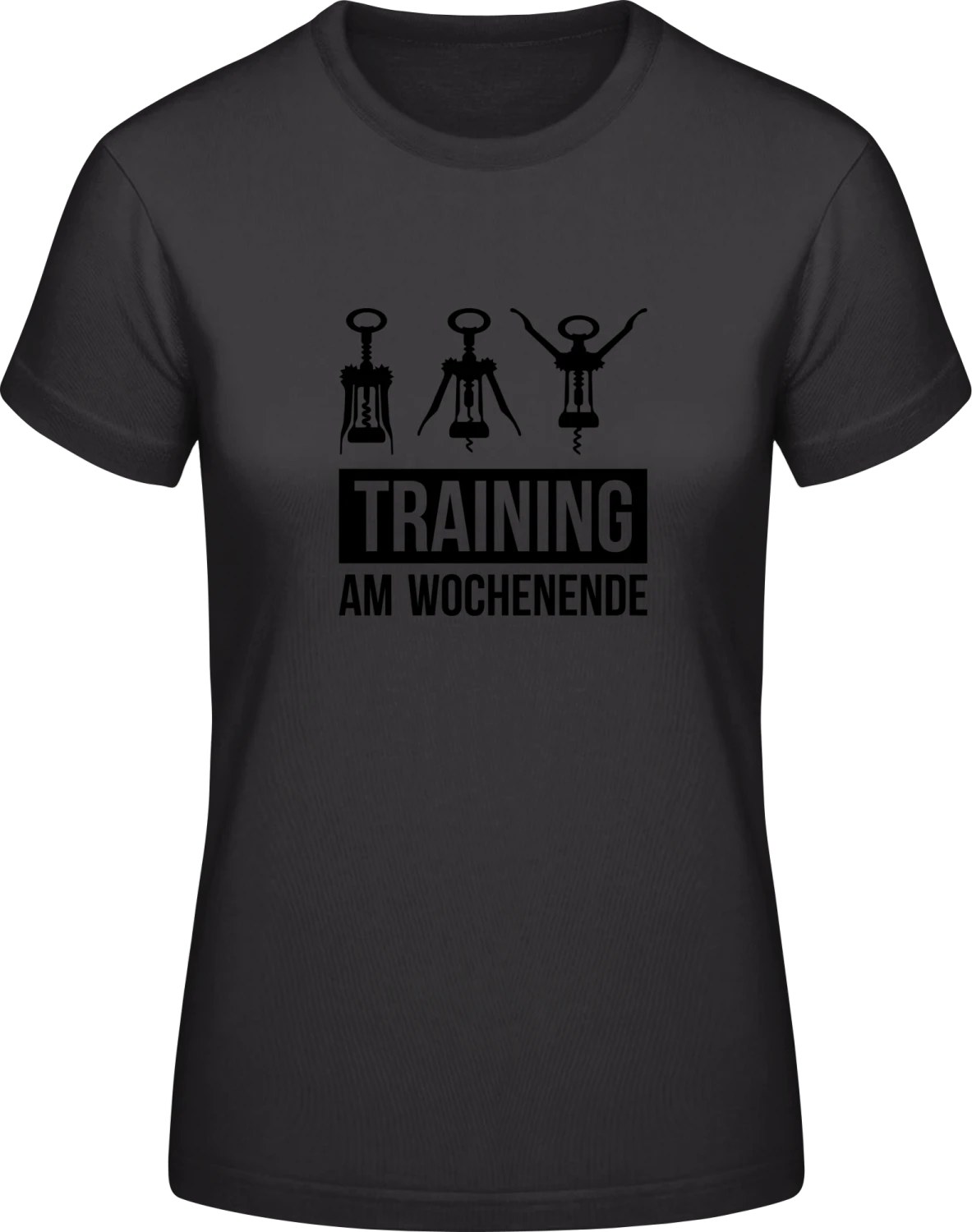 Training am Wochenende - Black #E190 women T-Shirt - Front