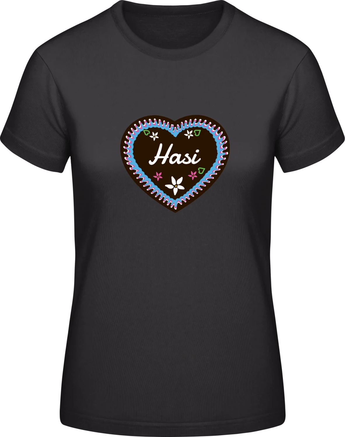 Hasi - Black #E190 women T-Shirt - Front