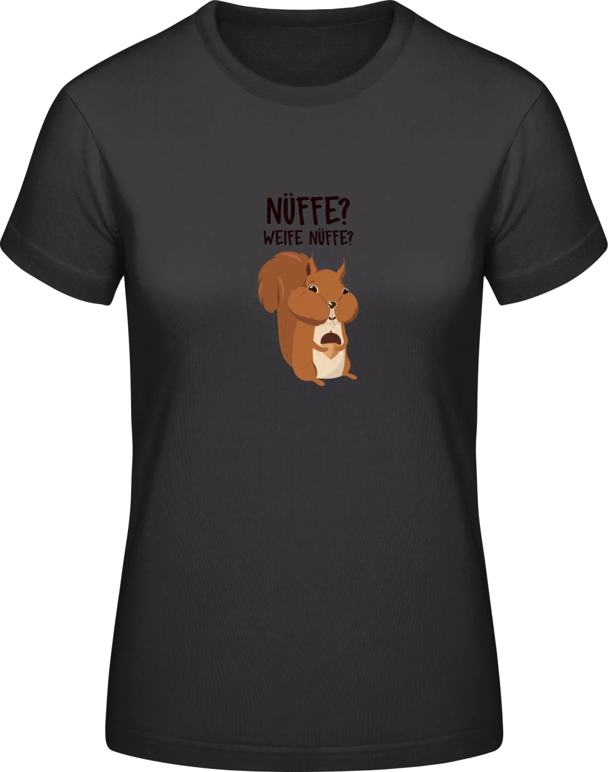 Nüffe. Weife Nüffe. Eichhörnchen - Black #E190 women T-Shirt - Front