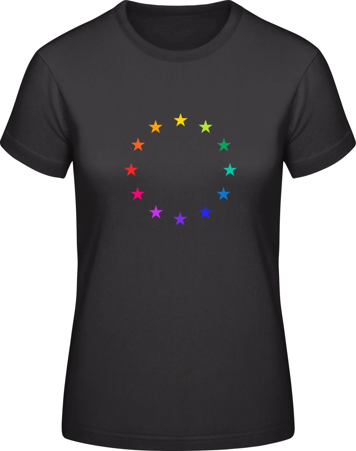 Rainbow EU - Black #E190 women T-Shirt - Front