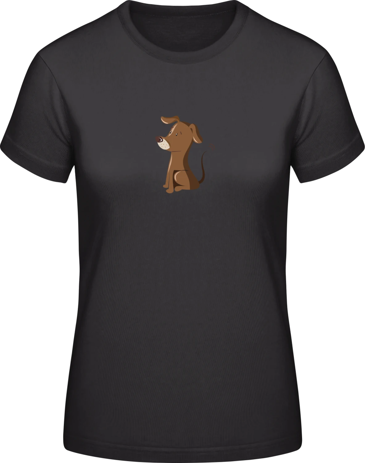 Little Cute Dog - Black #E190 women T-Shirt - Front