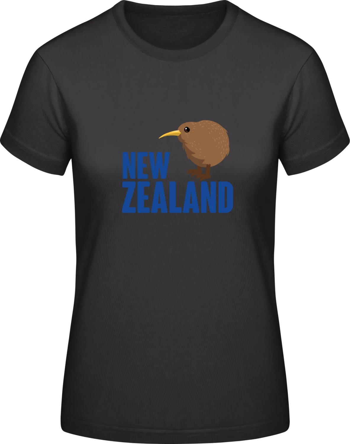 New Zealand Illustration - Black #E190 women T-Shirt - Front