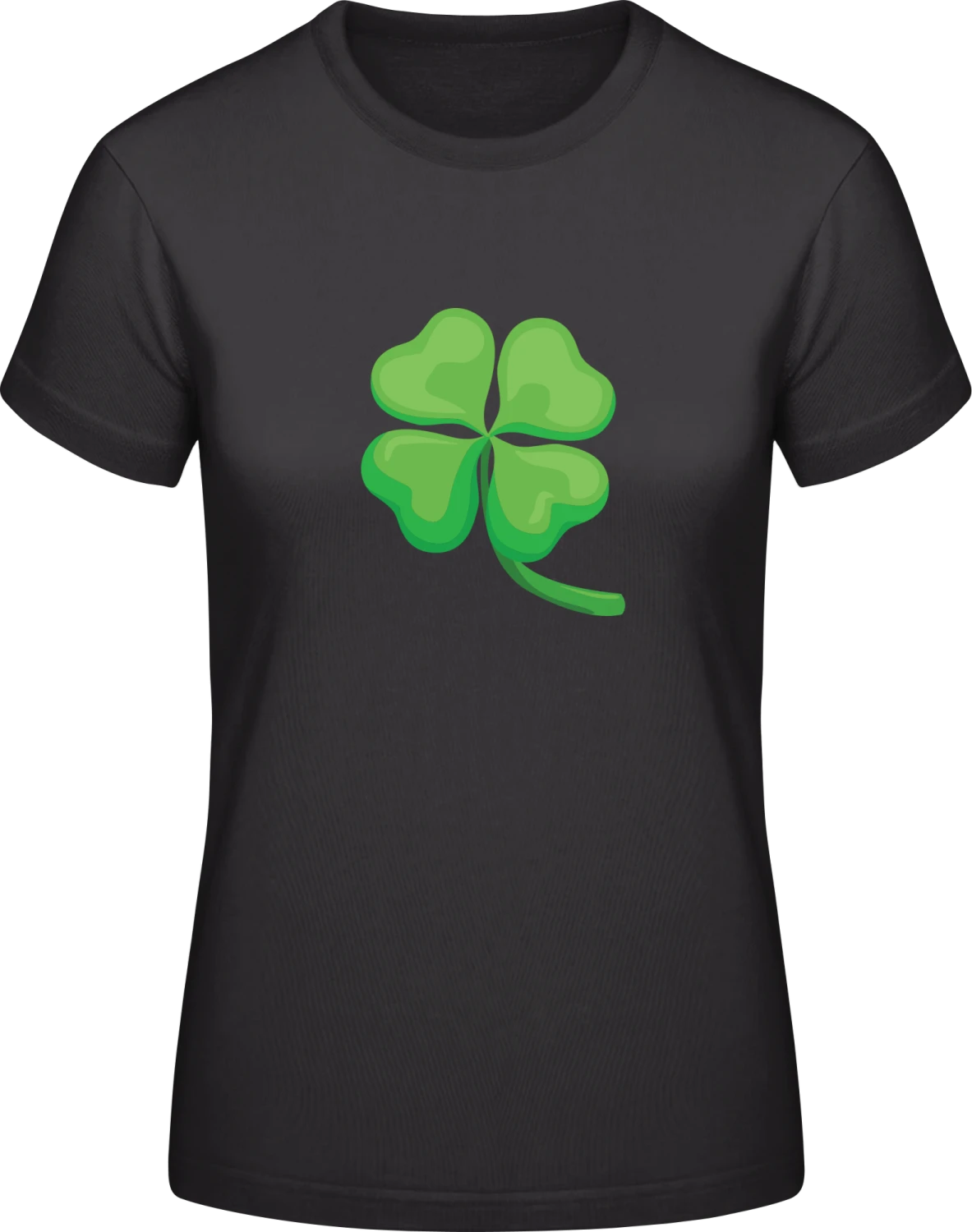 Four Leaf Clover - Black #E190 women T-Shirt - Front