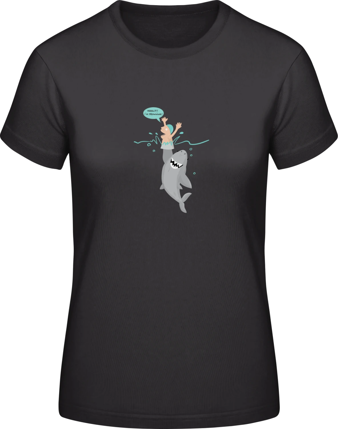 Help! I'm Drowning! - Black #E190 women T-Shirt - Front