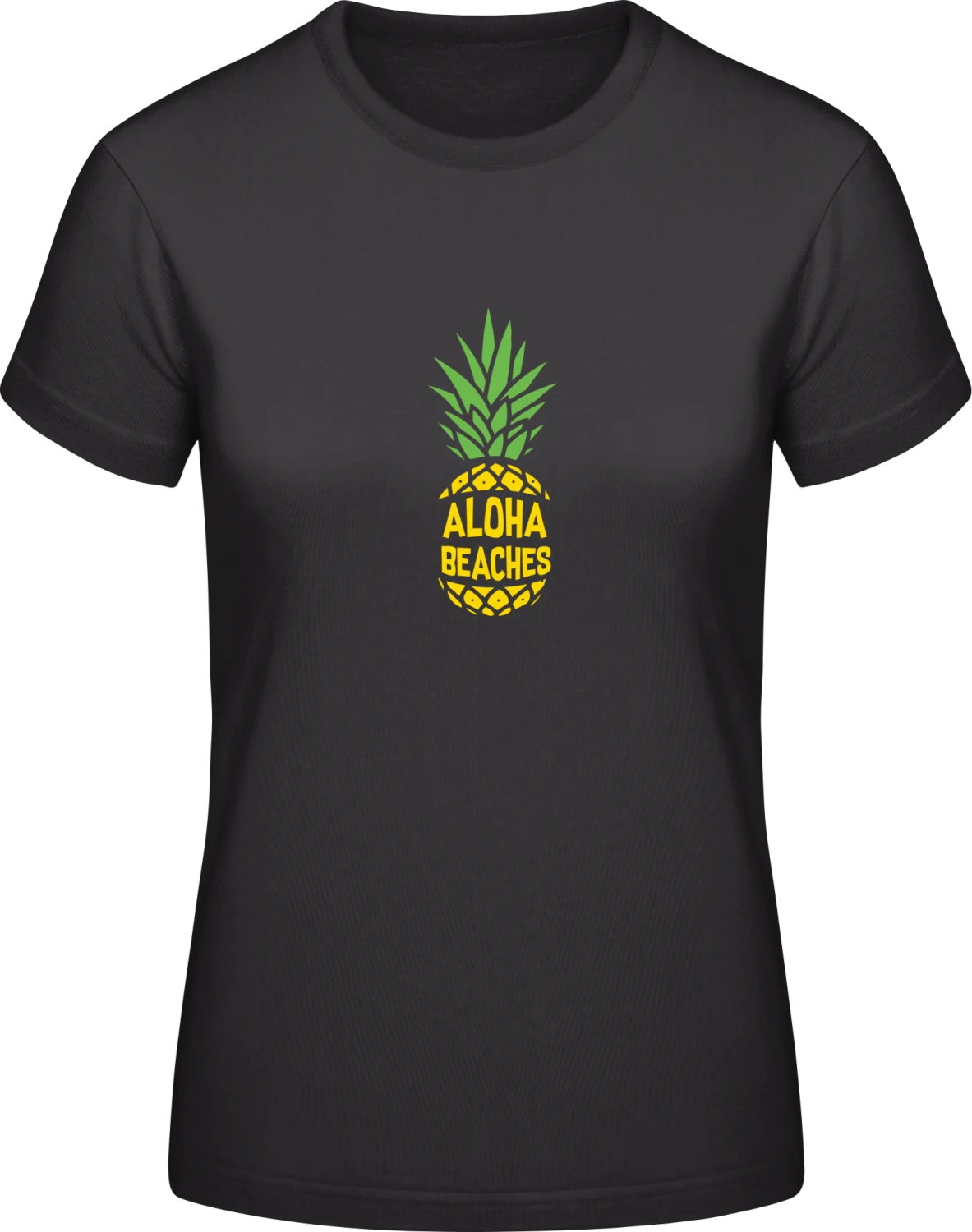 Aloha Beaches - Black #E190 women T-Shirt - Front