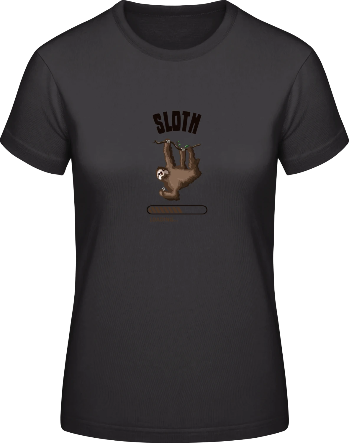 Sloth Loading - Black #E190 women T-Shirt - Front