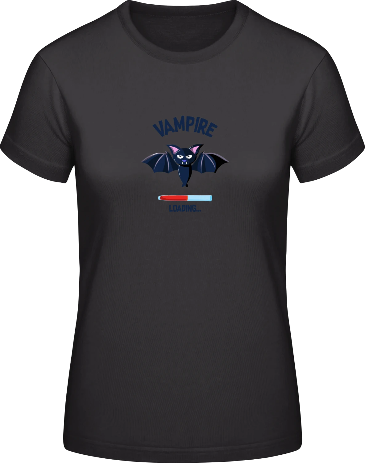 Vampire Loading Comic Bat - Black #E190 women T-Shirt - Front