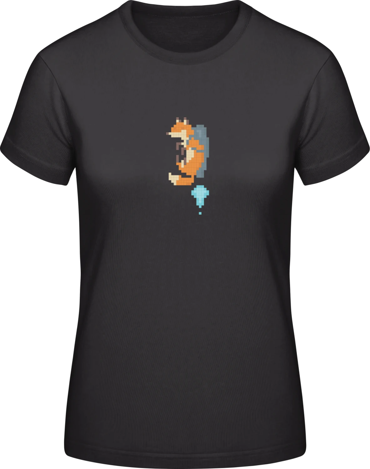 Jetpack Fox - Black #E190 women T-Shirt - Front