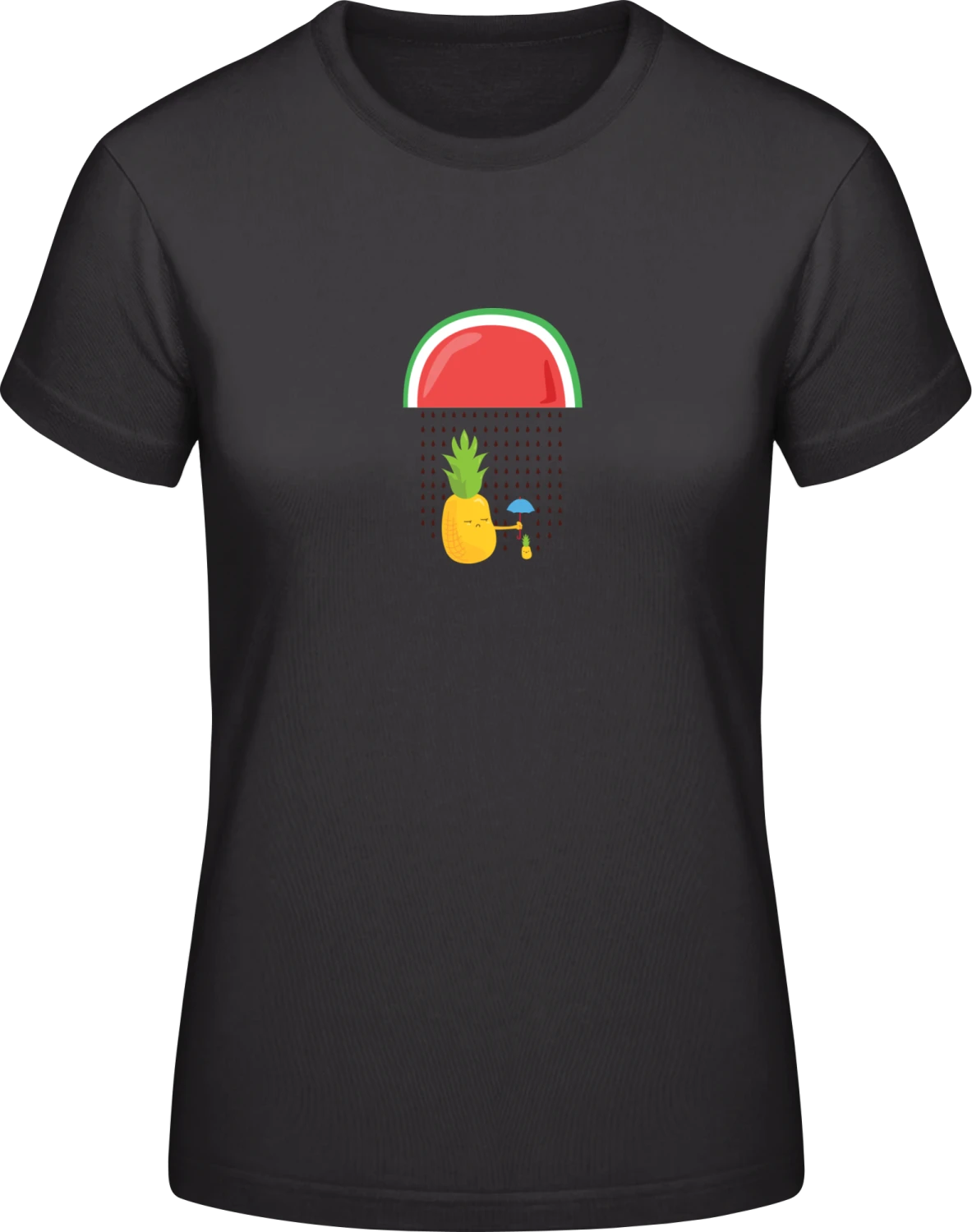 Pineapple Cute Parent - Black #E190 women T-Shirt - Front