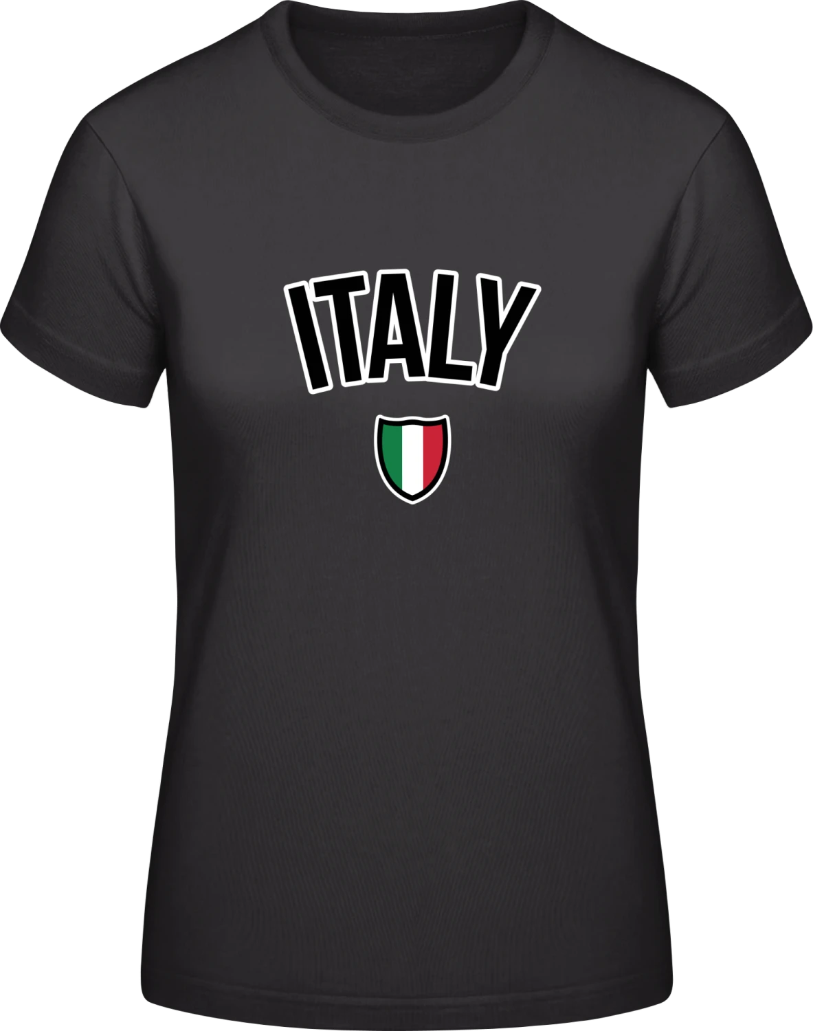 ITALY Football Fan - Black #E190 women T-Shirt - Front