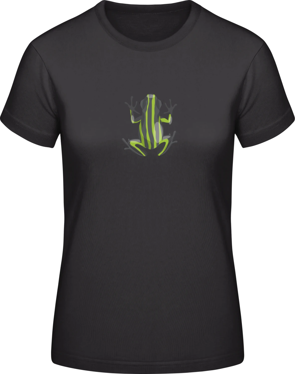 Green Black Frog - Black #E190 women T-Shirt - Front