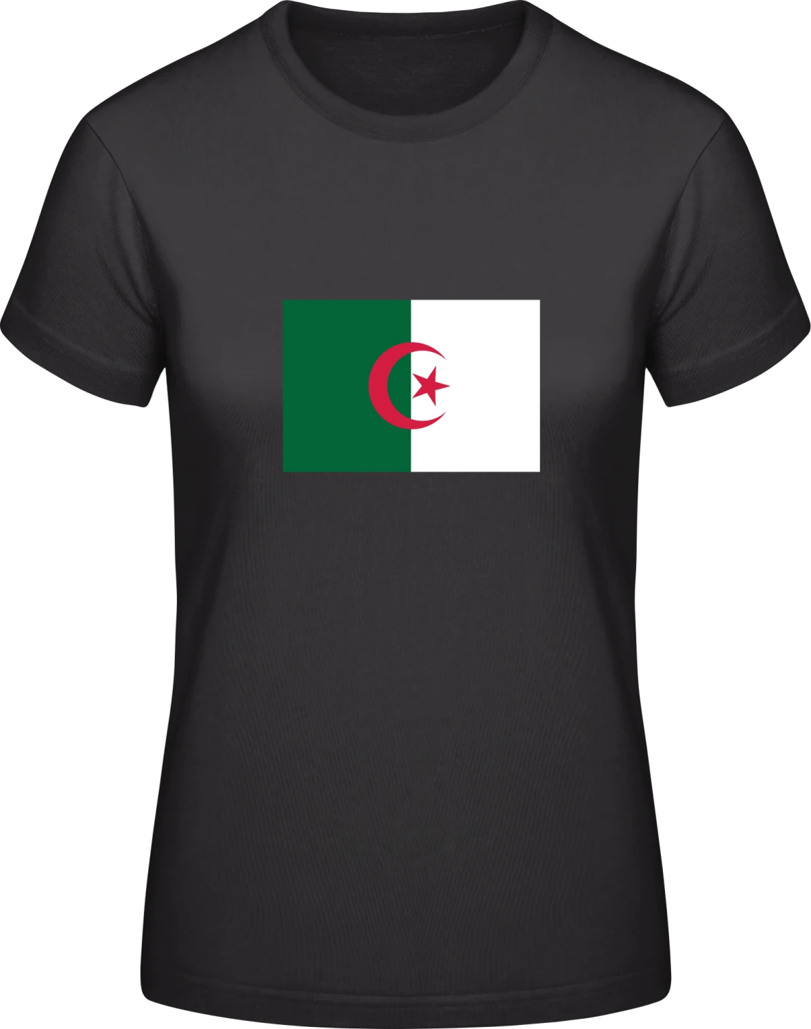 Algeria Flag - Black #E190 women T-Shirt - Front