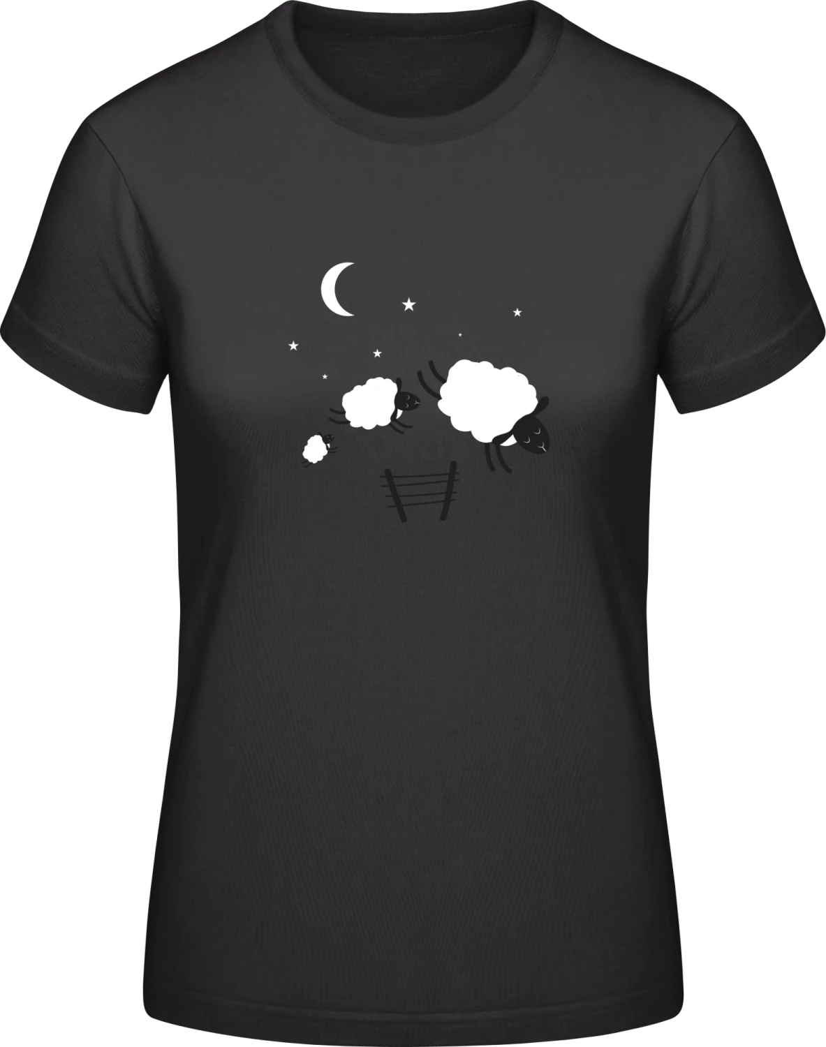 Sheeps At Night - Black #E190 women T-Shirt - Front