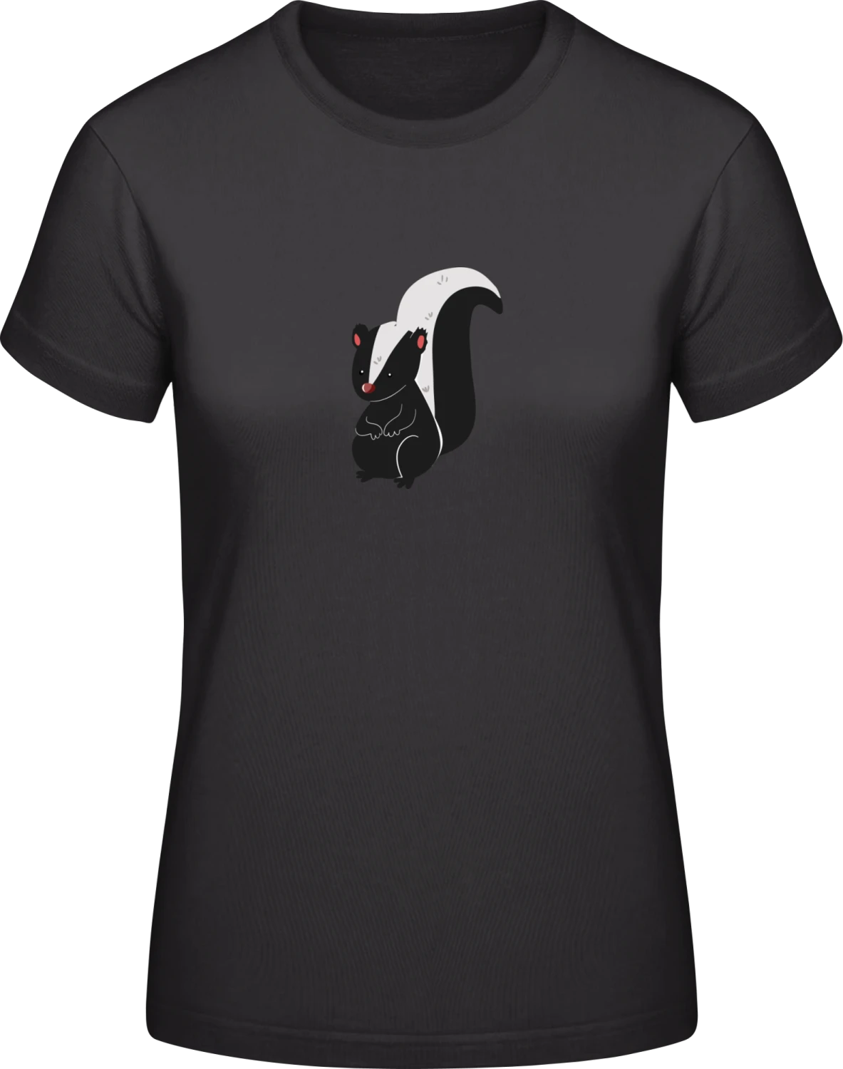 Cute Litte Skunk - Black #E190 women T-Shirt - Front