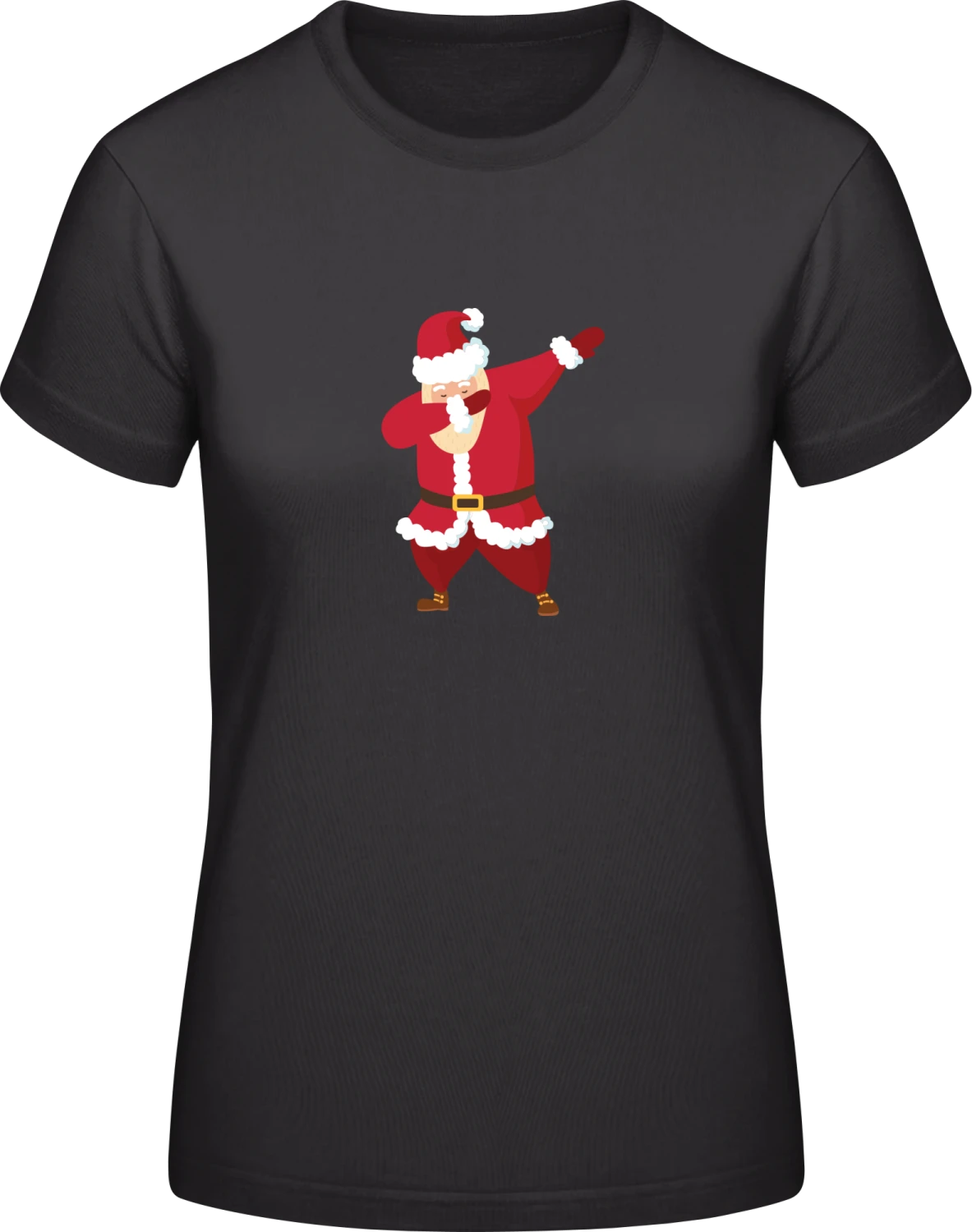 Santa Dabbing - Black #E190 women T-Shirt - Front