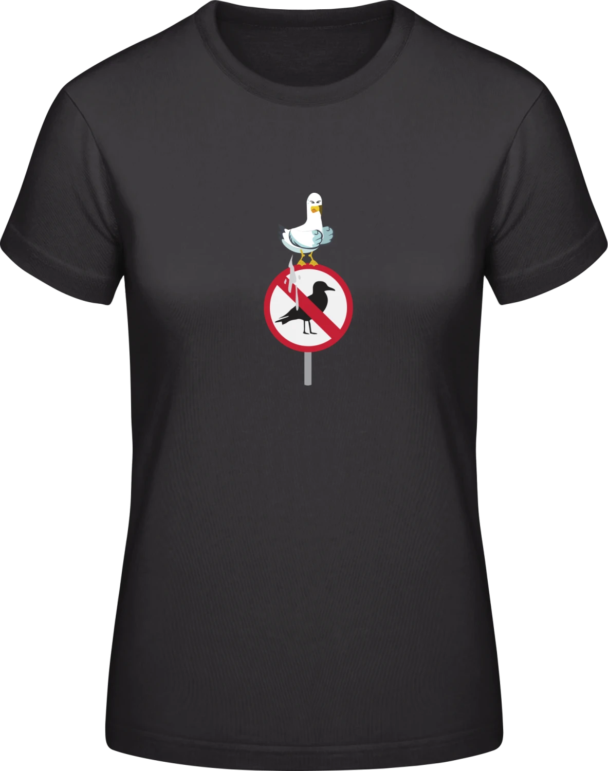 No Birds - Shit On It - Black #E190 women T-Shirt - Front