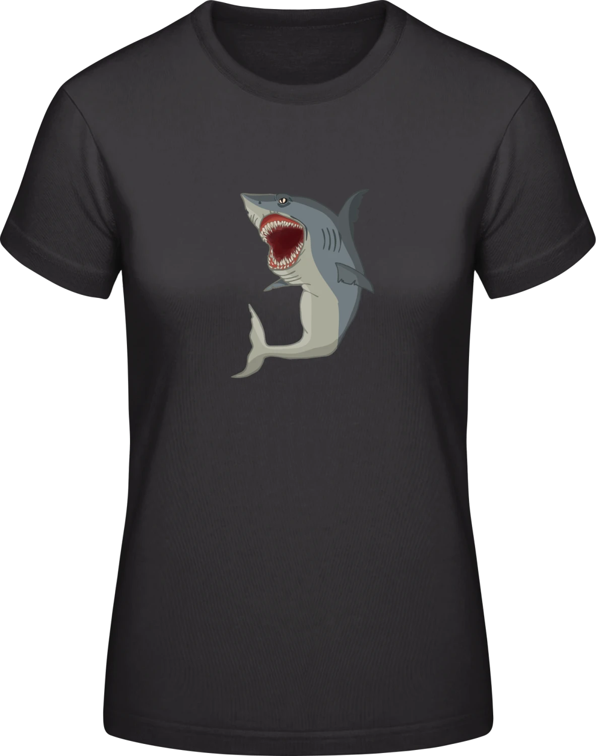 Shark Real - Black #E190 women T-Shirt - Front