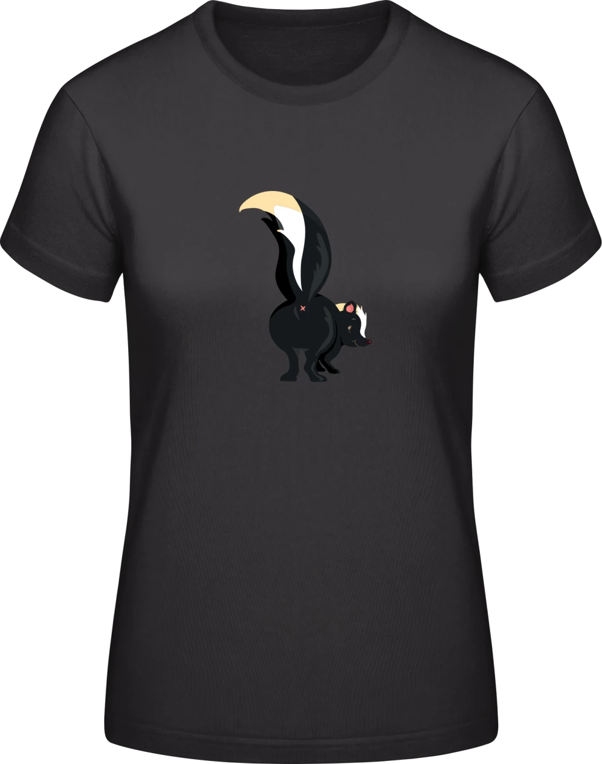 Skunk Butt - Black #E190 women T-Shirt - Front