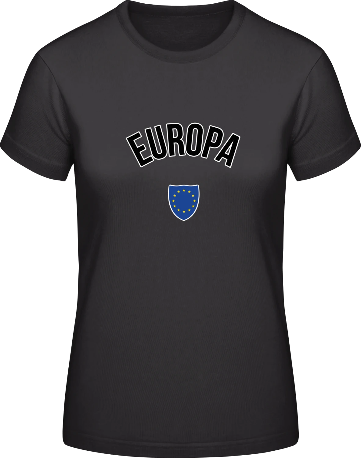 Europa Flagge Wappen - Black #E190 women T-Shirt - Front